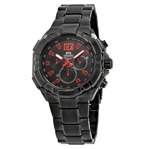 NWT Authentic Orient Enterprise Chronograph Black Dial Men's Watch